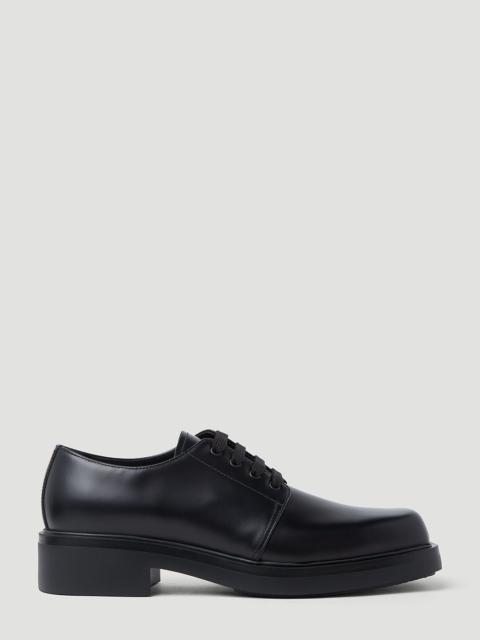 Prada Prada Men Brushed Leather Derby Shoes