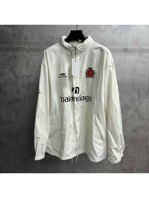 BALENCIAGA Balenciaga White Varsity Football Snap-Button Jacket