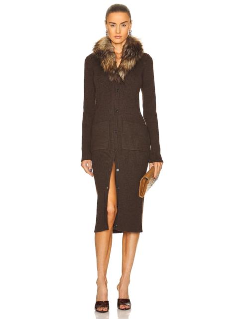 SAINT LAURENT Long Sleeve Midi Dress