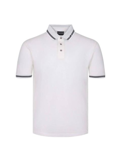 EMPORIO ARMANI Emporio Armani Piped Collar Cotton Pique Polo Shirt