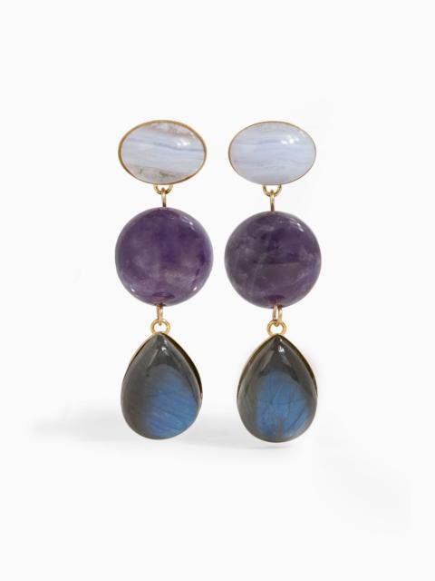 Jennifer Behr Natalia gold-tone amethyst earrings