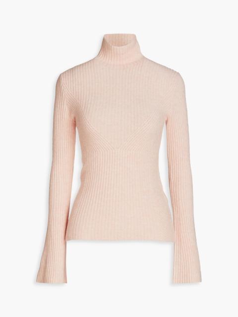 maje Ribbed-knit turtleneck sweater