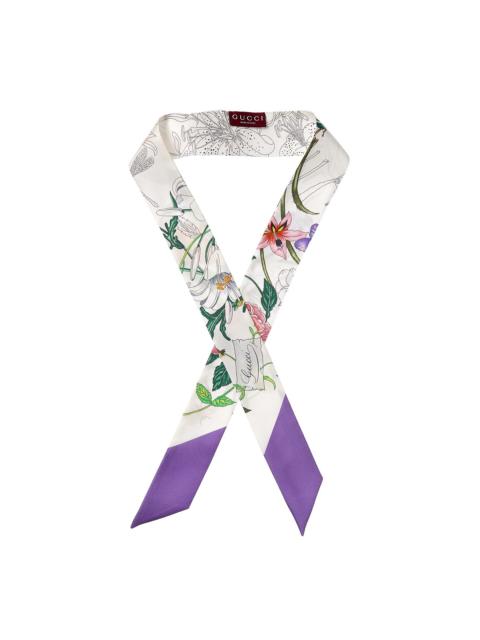 GUCCI Gucci Printed Silk Twill Ribbon Scarf