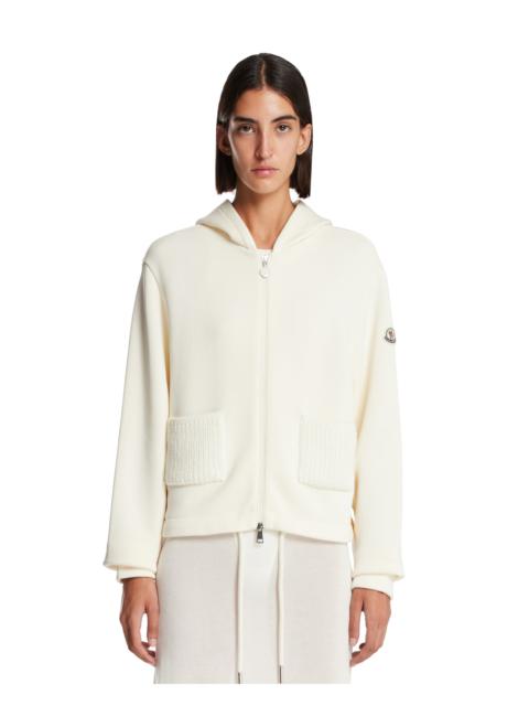 Moncler White Zip Hoodie