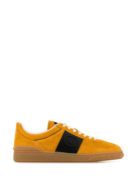 Valentino Valentino Garavani Men Light Orange Suede Upvillage Sneakers