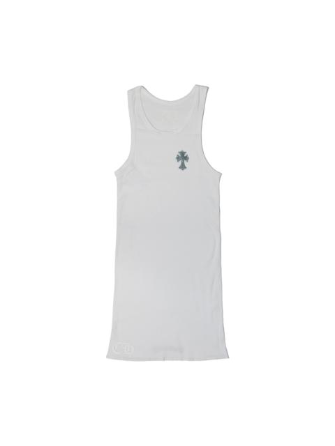 Chrome Hearts Chrome Hearts Blue Cross Leather Rib Tank Top White