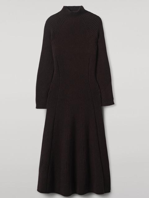 Johnstons of Elgin Cashmere Brown Midi Dress