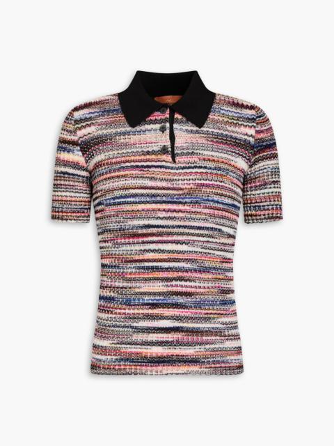 Missoni Marled ribbed-knit polo shirt