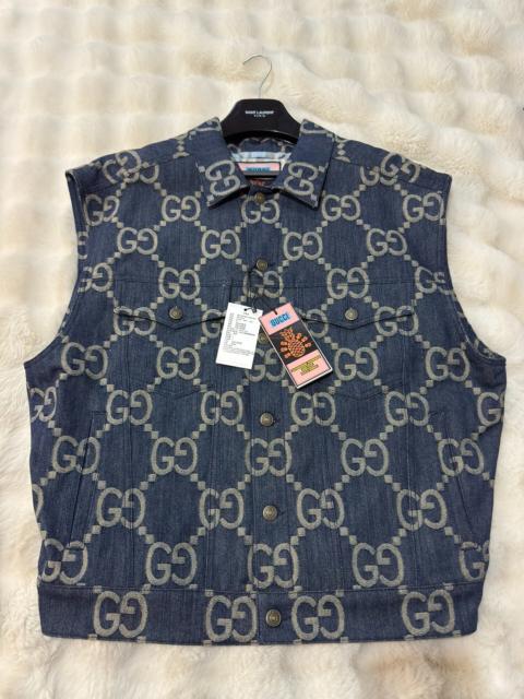 GUCCI Gucci Brand-New All-Over Print Denim Vest