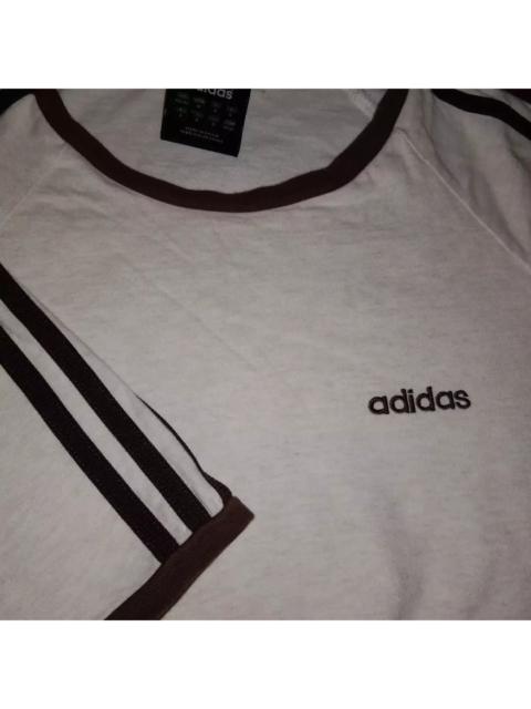 adidas VTG y2k 2000s Adidas ringer tan/brown tshirt retro classic