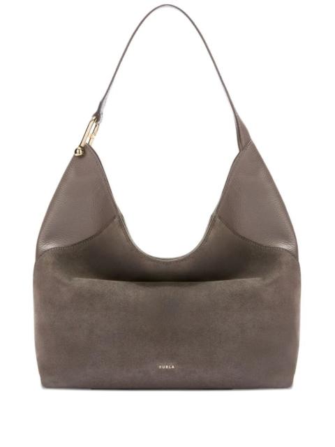 FURLA "Furla Lara" Suede Calf Leather Large Hobo Bag