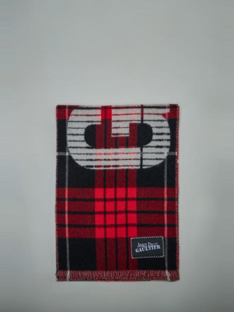Jean Paul Gaultier Tartan Wool Scarf with ''Gaultier '' Logo