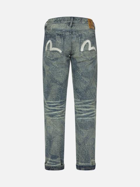 EVISU Washed Seagull Embroidery Regular Straight Fit Jeans #2008