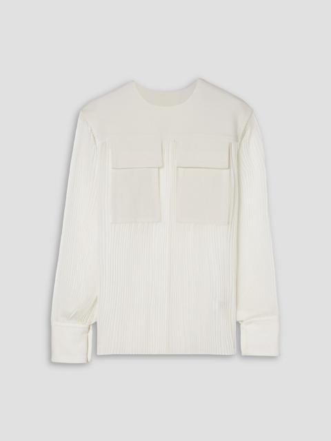 Proenza Schouler Crepe-paneled plissé-chiffon blouse