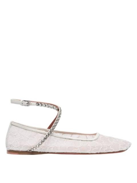 Amina Muaddi Amina Muaddi Ane Crystal Lace Flats