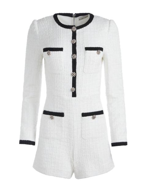 Alice + Olivia SHILOH BUTTON-FRONT PATCH POCKET ROMPER