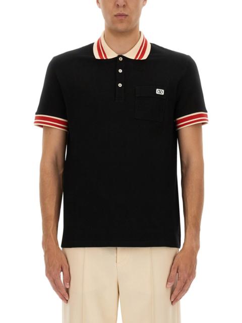Valentino Valentino Men Cotton Pique Polo Shirt With "Vlogo" Patch