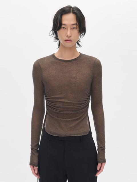 Ann Demeulemeester Brando Wrinkled Cropped Long Sleeve Top