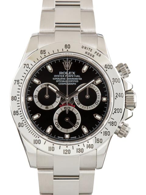 ROLEX Used Rolex Daytona Black Chronograph Dial Ref 116520 Oyster Band