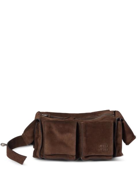 Miu Miu Miu Miu Utilitaire Suede Shoulder Bag