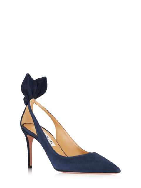 AQUAZZURA Aquazzura Bow Tie Pointed Toe Pump in Mezzanotte at Nordstrom