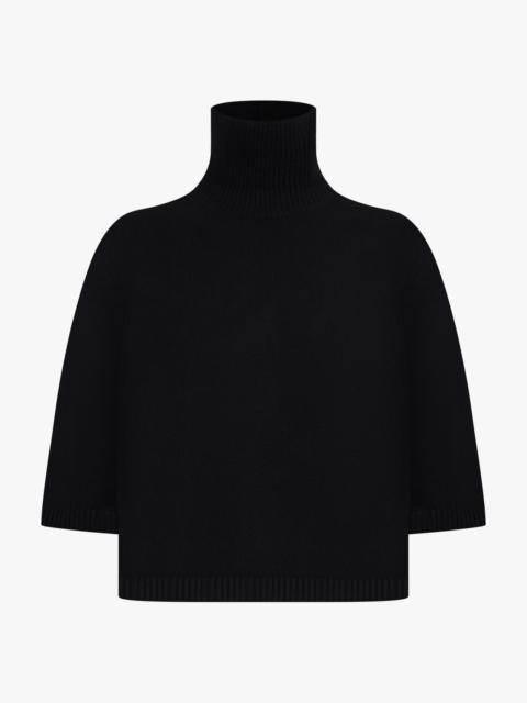 Alaïa HIGH-NECK S/S CROPPED KNIT | BLACK