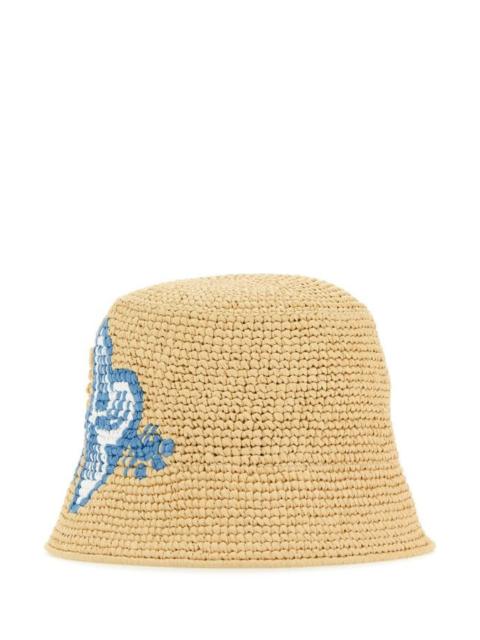 Prada Woman Raffia Bucket Hat