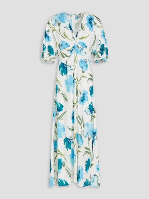 DIANE VON FURSTENBERG Majorie floral-print slub woven midi dress