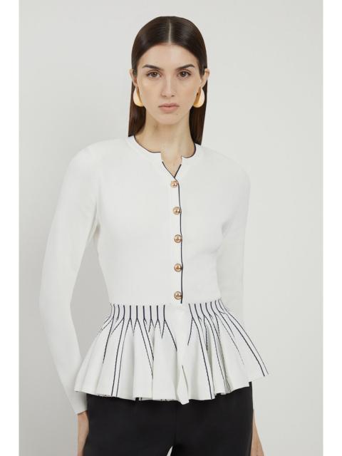 KAREN MILLEN Viscose Blend Knit Peplum Jacket