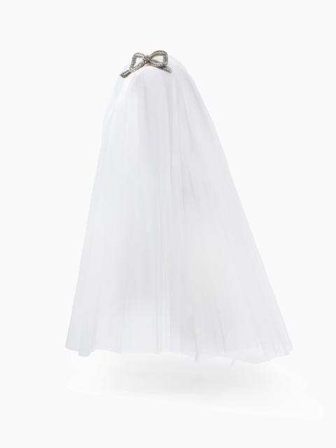 CAROLINA HERRERA Embroidered Bow Tiara and Veil