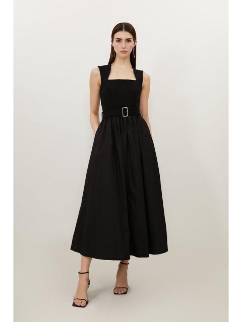 KAREN MILLEN Scoop Neck Jersey Cotton Mix Maxi Dress
