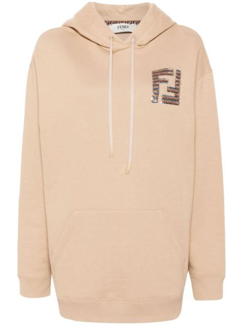 FENDI Fendi Women Over, Logo Ff Brillantini Felpa C/Cappuccio
