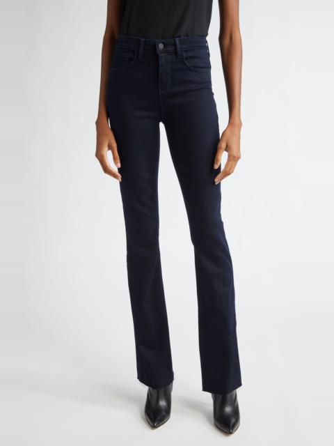 L'AGENCE L'AGENCE Ruth Coated High Waist Raw Hem Straight Leg Jeans in Metro Coated at Nordstrom