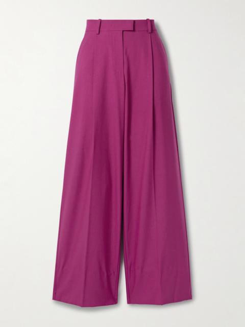 Another Tomorrow Wool-blend Wide-leg Pants