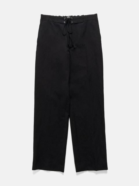 AURALEE Wool Cotton Linen Ox Drawstring Pants Black