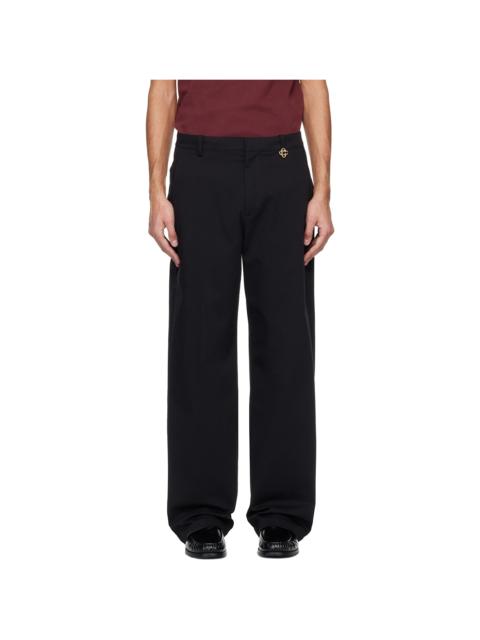 CASABLANCA Black Cotton Chino Trousers