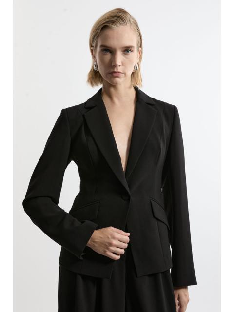 KAREN MILLEN Tailored Crepe Single Breasted Blazer Jacket
