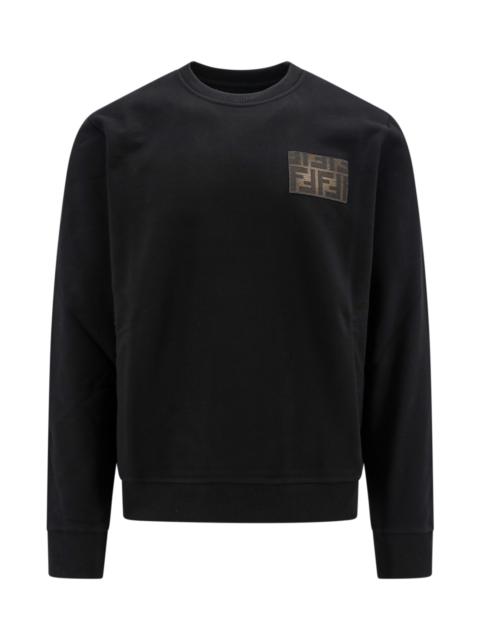 Cotton Sweatshirt With Frontal Ff Patch