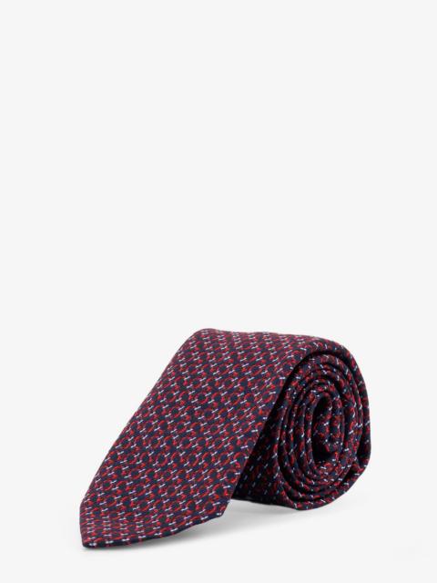 FERRAGAMO Ferragamo Men Crema Silk Tie With Intreccio Print