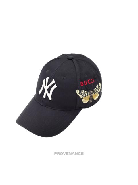 GUCCI Gucci x NY Yankees Embroidered Hat Cap - Black with Moth