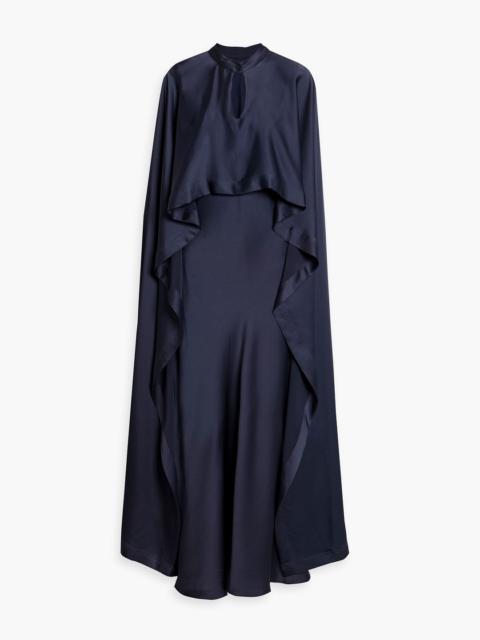 SIMKHAI Amory cape-effect satin-crepe maxi dress