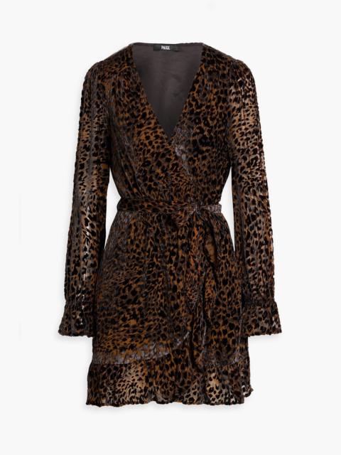 Other Designers Ysabel ruffled leopard-print devoré-velvet mini dress