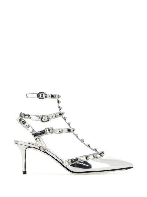 Valentino Valentino Garavani Women Silver Leather Rockstud Pumps