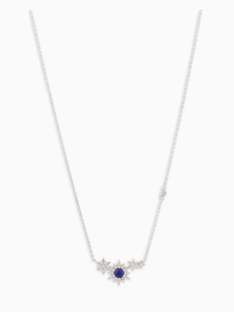 EMPORIO ARMANI STERLING SILVER STATION NECKLACE