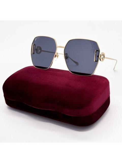 GUCCI NEW GUCCI GG1207SA 002 SQUARE GOLD GREY WOMEN SUNGLASSES GUC