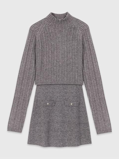 maje 2-in-1 knit mini dress