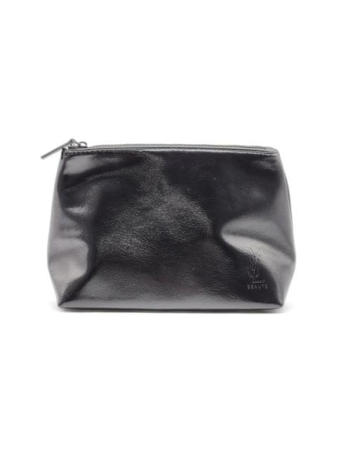 SAINT LAURENT Yves Saint Laurent Beaute YSL Logo Necessities Cosmetic Toiletry Bag Black