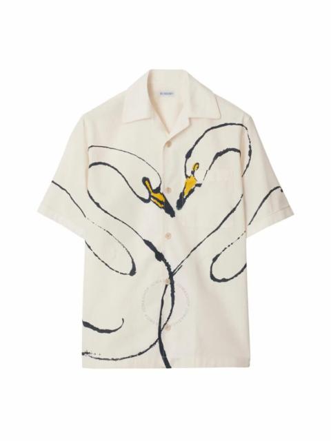 Burberry Swan Print Button Down Shirt