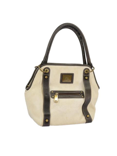 Burberry Burberry Tote Bag Canvas Leather Beige Dark Brown
