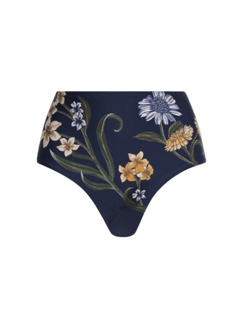 Agua by Agua Bendita Magenta Floral Bikini Bottom navy